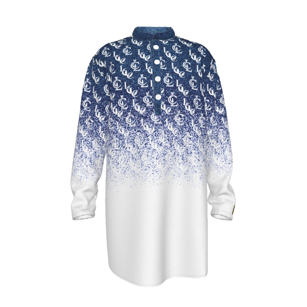 LCC DENIM Men's Stand-up Collar Long Shirt