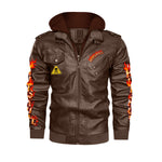 HOTSKULL Men's Zip Leather Jacket |DTF