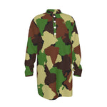 DIASPORA CAMO Men's Stand-up Collar Long Shirt
