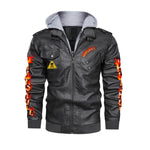 HOTSKULL Men's Zip Leather Jacket |DTF