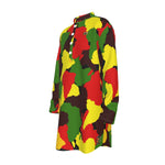DIASPORA CAMO RASTA Men's Stand-up Collar Long Shirt