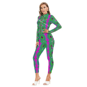 AFRICAN ELITE PURPLE Women's Long-sleeved  Jumpsuit