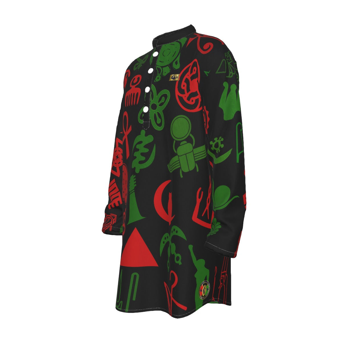 KMT WORLD Men's Stand-up Collar Long Shirt