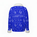 UGLY XMAS BLUE Women's Faux Knit V-Neck Sweater