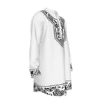 BANDANA SHIKI WHT Men's Stand-up Collar Long Shirt