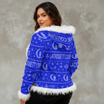 UGLY XMAS BLUE Women's Faux Fur Hooded Jacket | Velvet