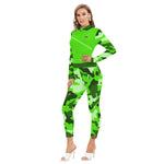 CAMOUFLAGE GREEN Women's Long-sleeved Jumpsuit
