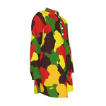 DIASPORA CAMO RASTA Men's Stand-up Collar Long Shirt
