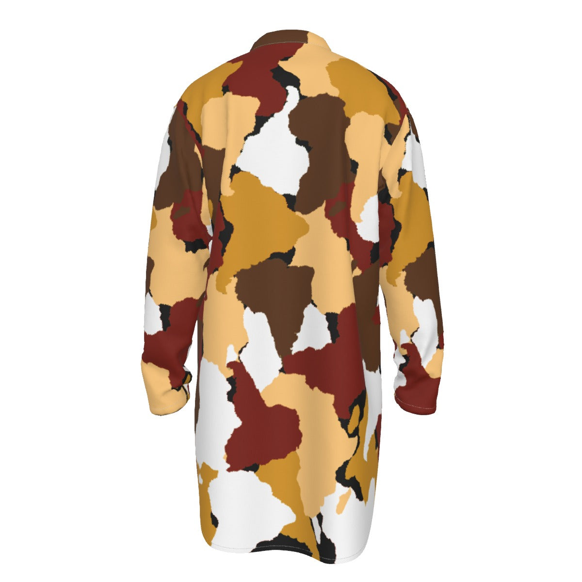DIASPORA CAMO BOGOLAN Men's Stand-up Collar Long Shirt