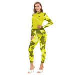 CAMOUFLAGE YLW Women's Long-sleeved  Jumpsuit