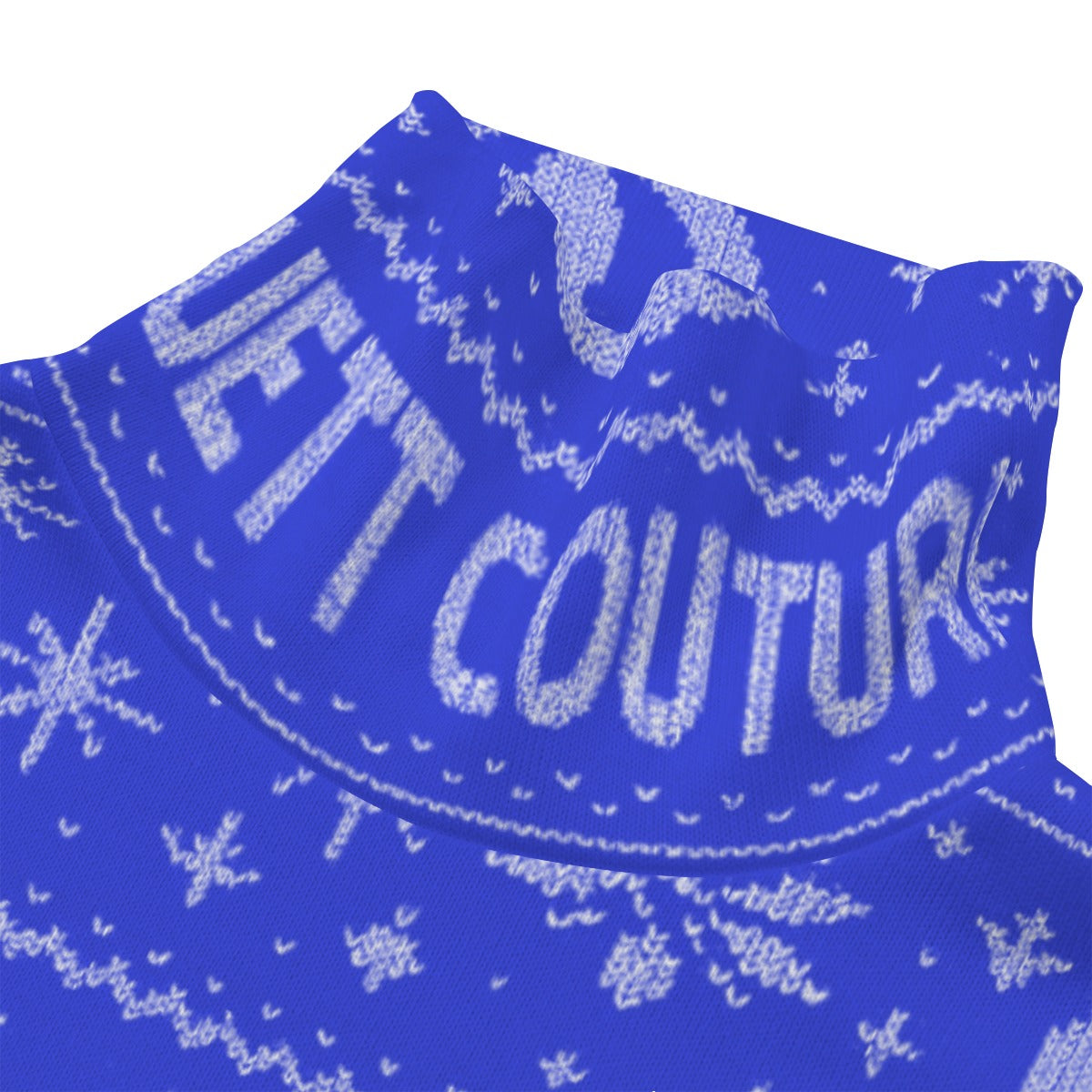 UGLY XMAS BLUE Unisex Turtleneck Knitted Sweater