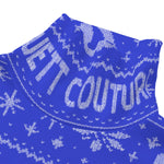 UGLY XMAS BLUE Unisex Turtleneck Knitted Sweater