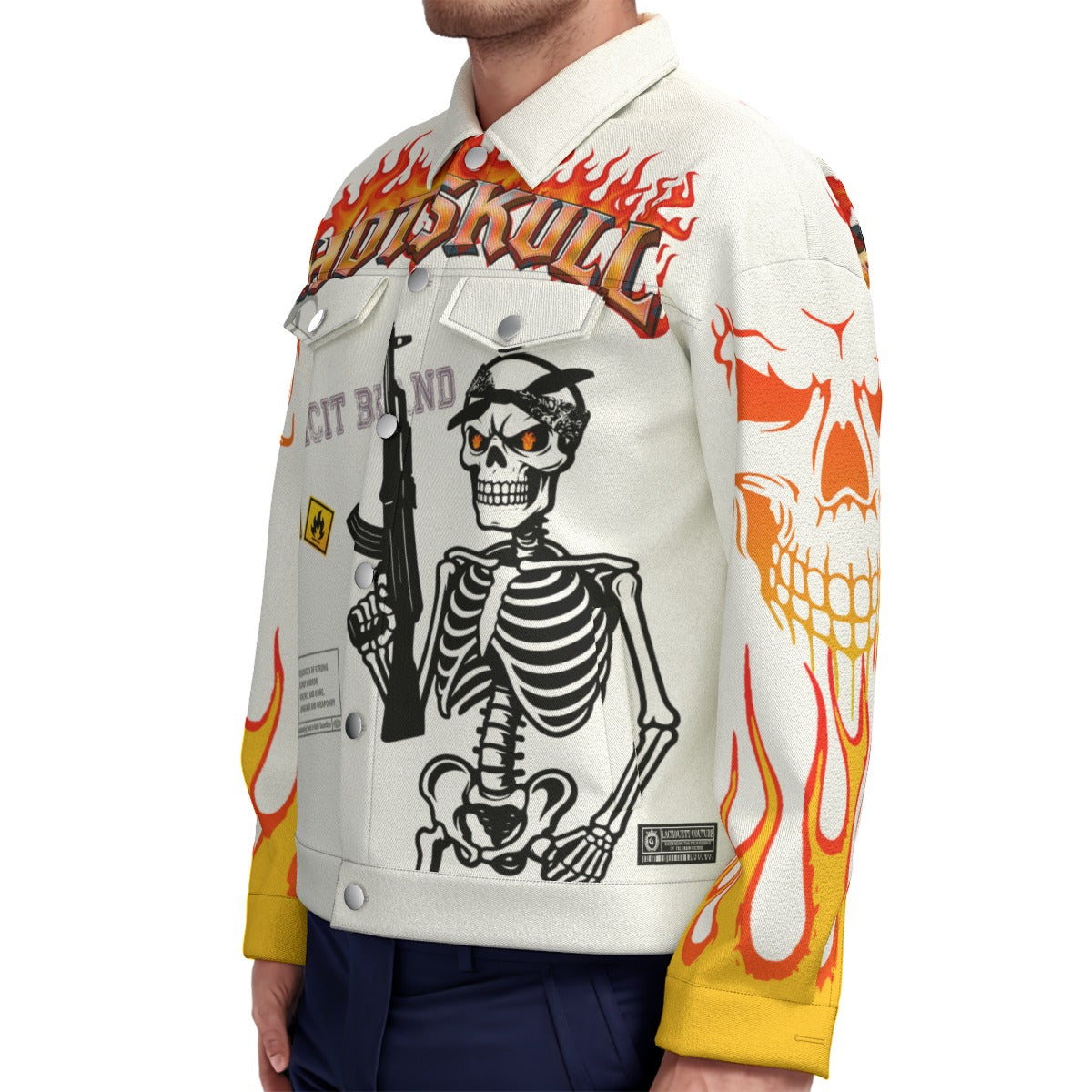 HOTSKULL WHT Unisex Lapel Jacket