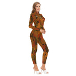 DIASPO CAMOUFLAGE BRWN Women's Long-sleeved Jumpsuit