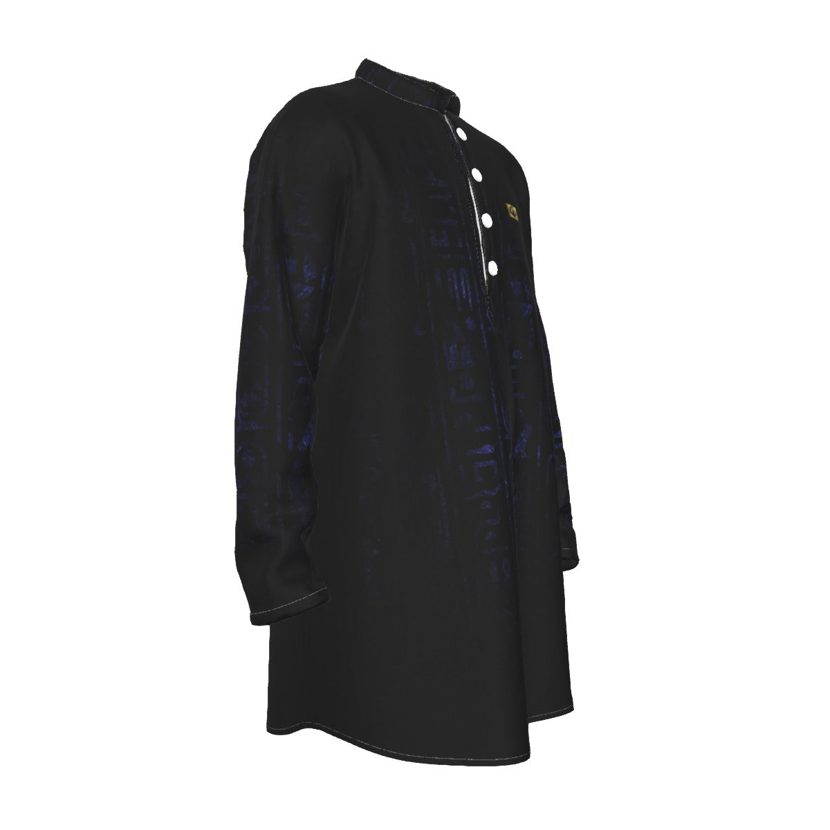 HIEROGLYPH Men's Stand-up Collar Long Shirt