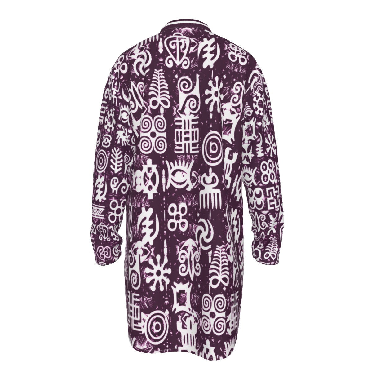 ADINKRA MX GRAPES Men's Stand-up Collar Long Shirt