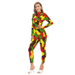 DIASPO CAMOU RASTA Women's Long-sleeved Jumpsuit