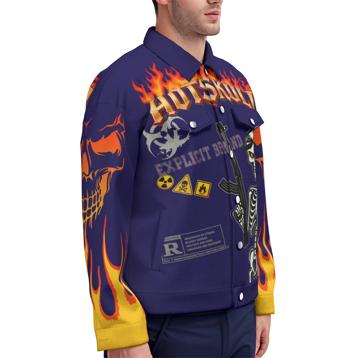 HOTSKULL NAVY Unisex Lapel Jacket