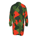 DIASPORA CAMO KAKI Men's Stand-up Collar Long Shirt