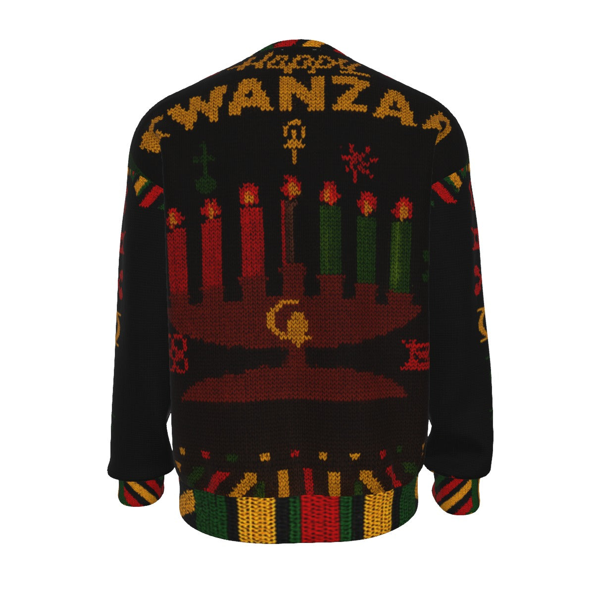 HAPPY KWANZAA BLC Unisex Drop-shoulder Knitted Fleece Sweater