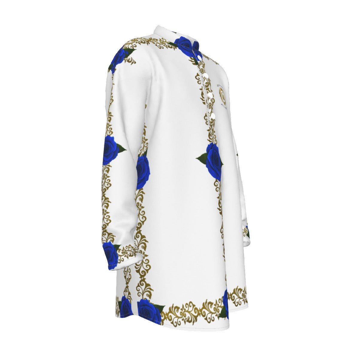 LCC BROSES Men's Stand-up Collar Long Shirt