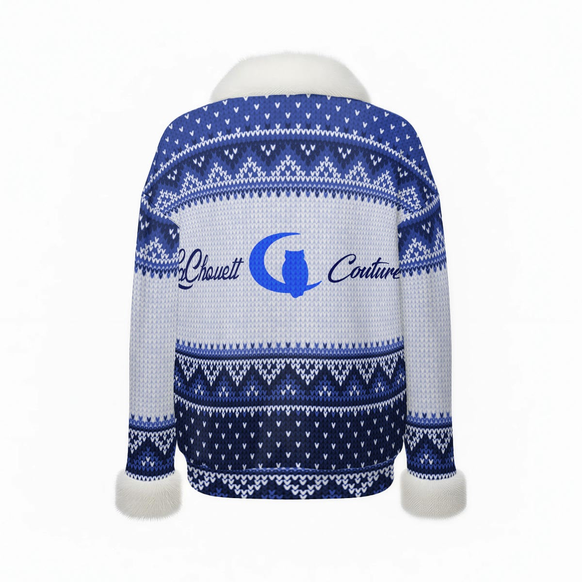 LCC KNITTED BLUE Women's Faux Knit V-Neck Sweater