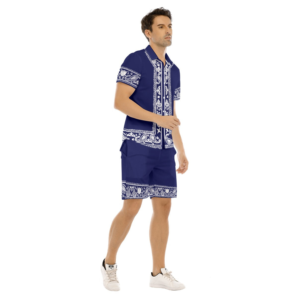 BANDANA DASHIKI NAVY Men's Short Sleeve Shirt Set