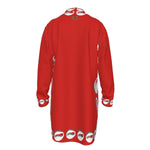 COWRIE SHELL RED Stand-up Collar Long Shirt
