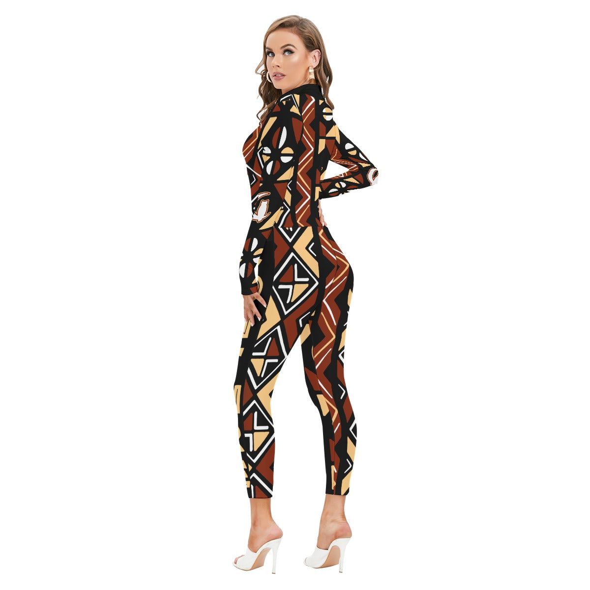 BOGOLAN Women's Long-sleeved High-neck Jumpsuit With Zipper