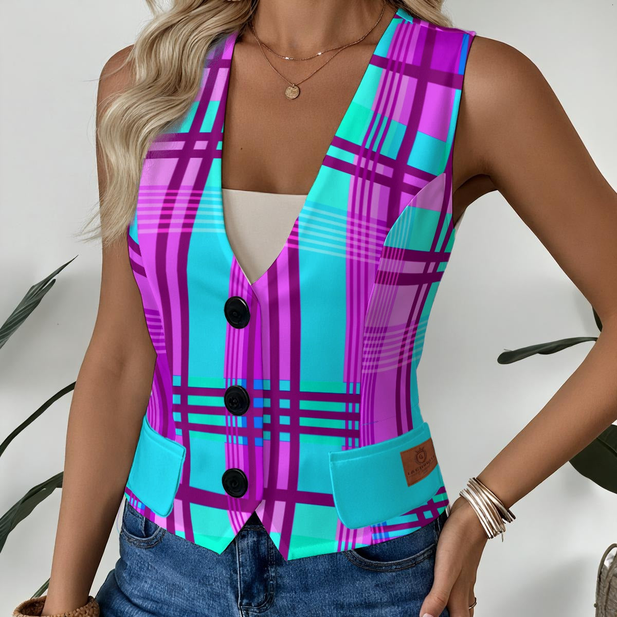 MADRAS VIOLET Women's Formal Vest