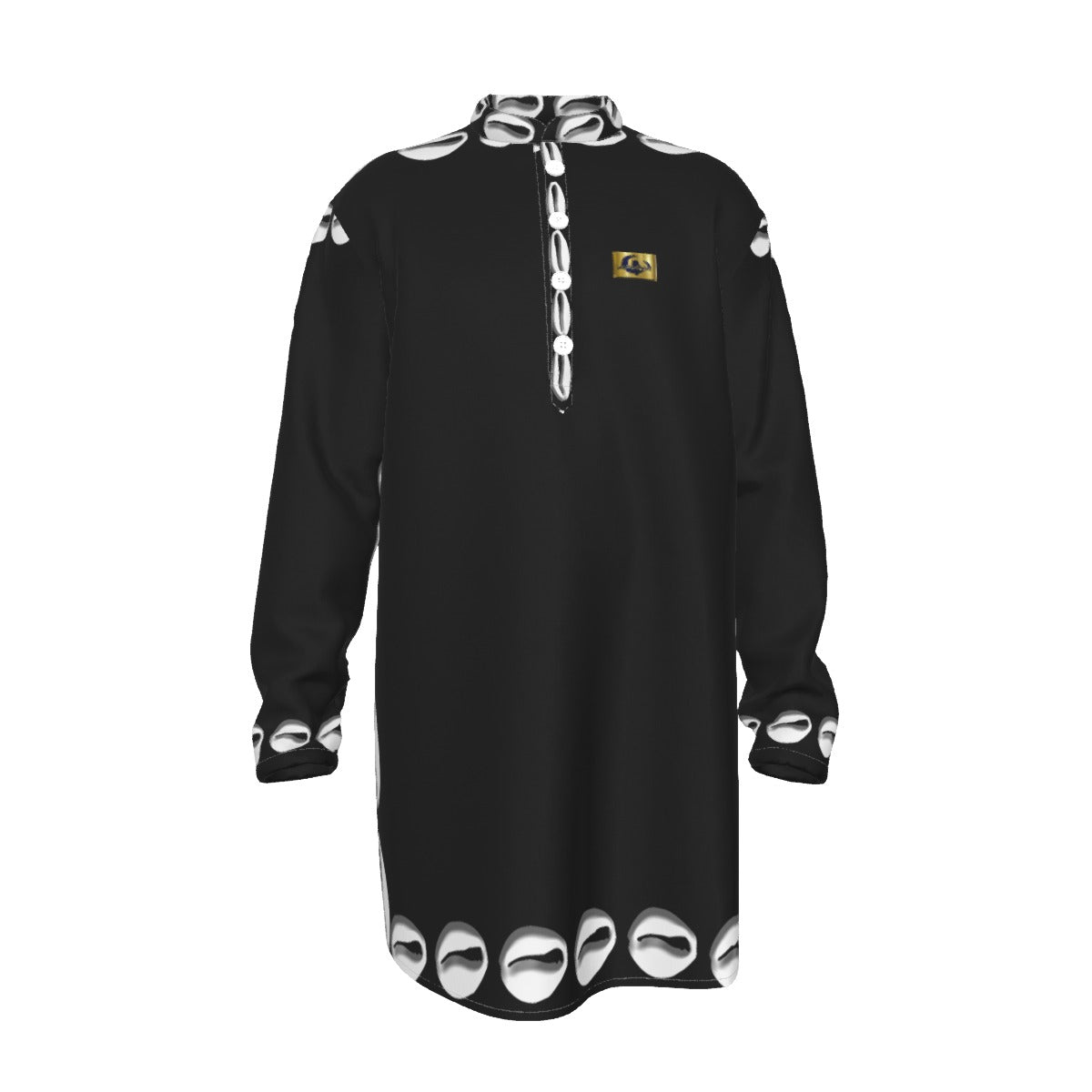 COWRIE SHELL Men's Stand-up Collar Long Shirt