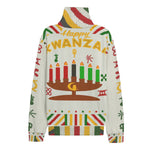 HAPPY KWANZAA WHT Unisex Turtleneck Knitted Fleece Sweater