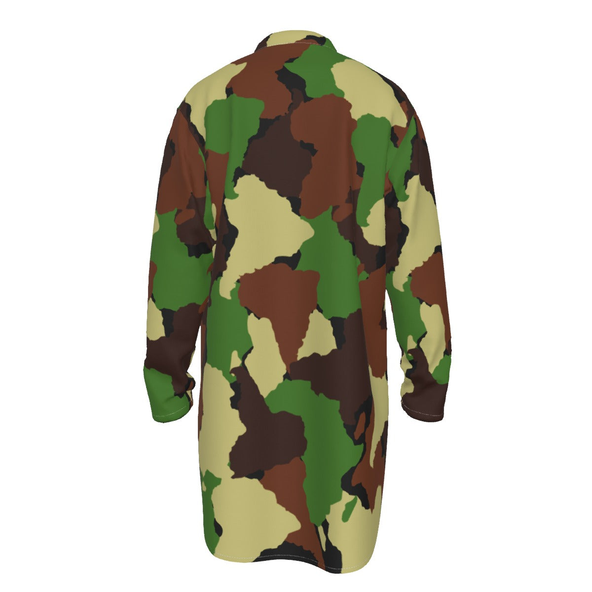 DIASPORA CAMO Men's Stand-up Collar Long Shirt