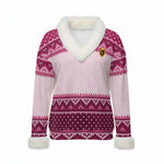 LCC KNITTED GRAPES Women's Faux Knit V-Neck Sweater