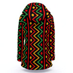 MUDCLOTH RASTA Women's Hooded Double-Breasted Winter Coat With Fleece