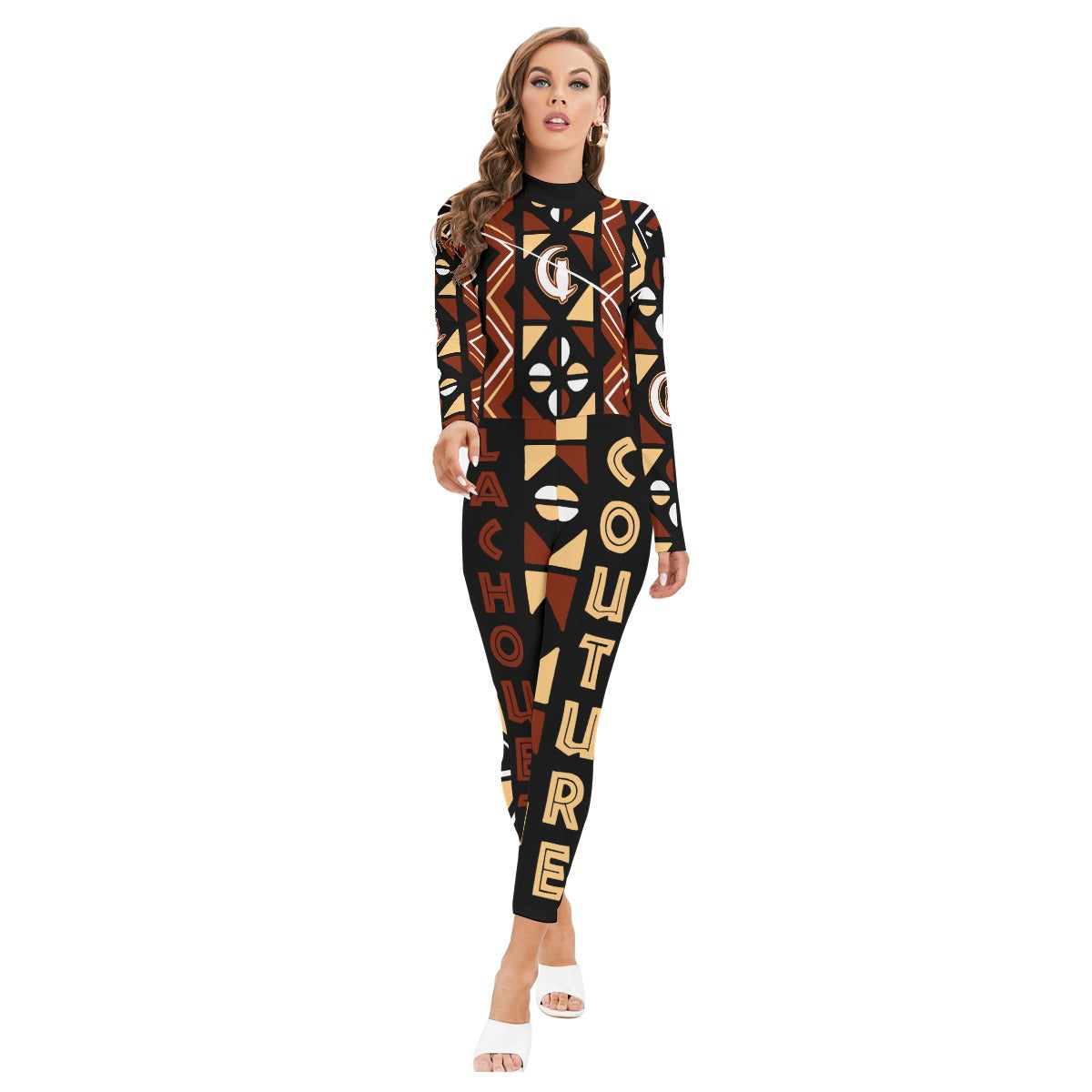 BOGOLAN Women's Long-sleeved High-neck Jumpsuit With Zipper