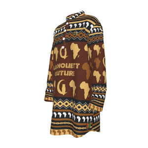 AFRIKA ORNEMENT Men's Stand-up Collar Long Shirt