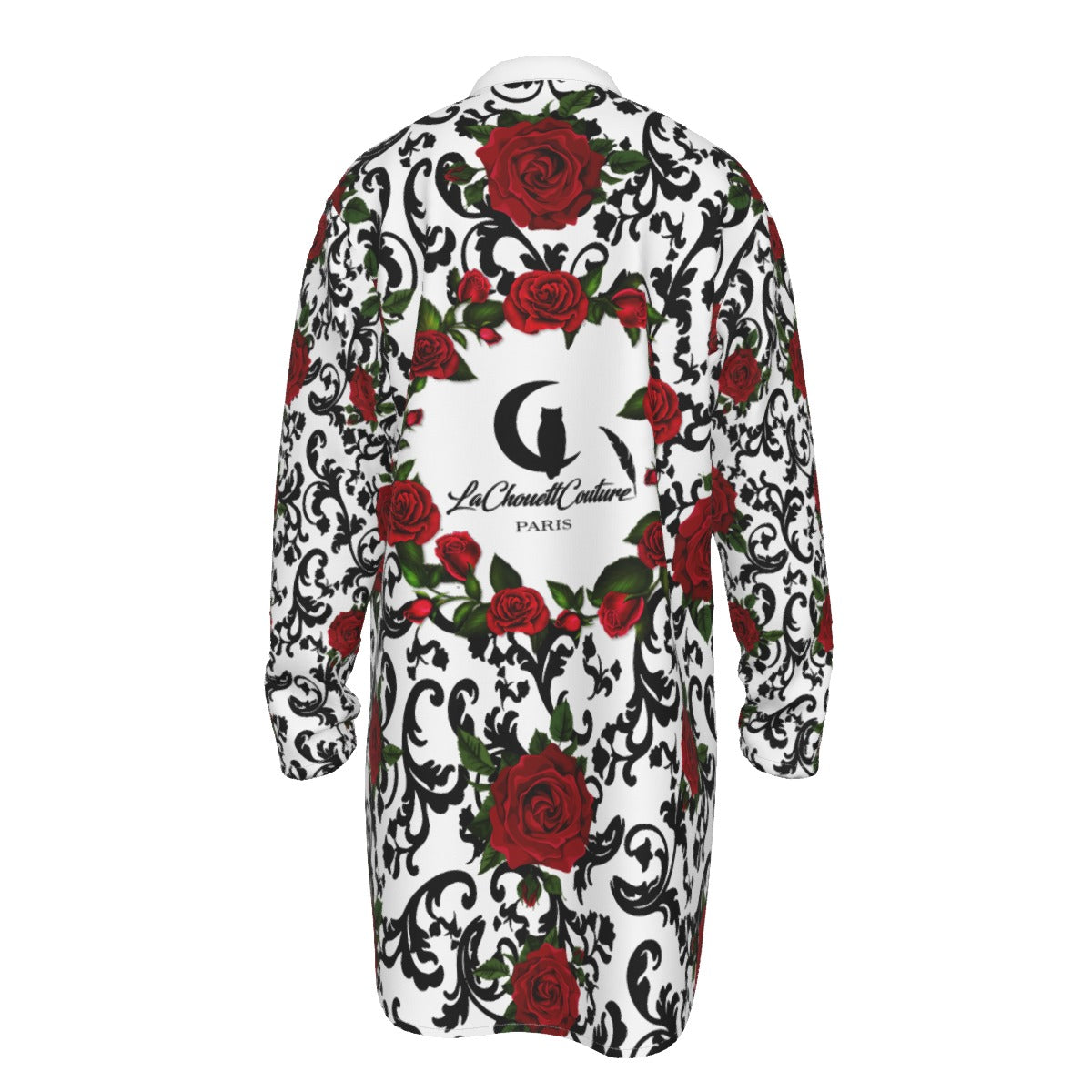 RED ROSES Men's Stand-up Collar Long Shirt
