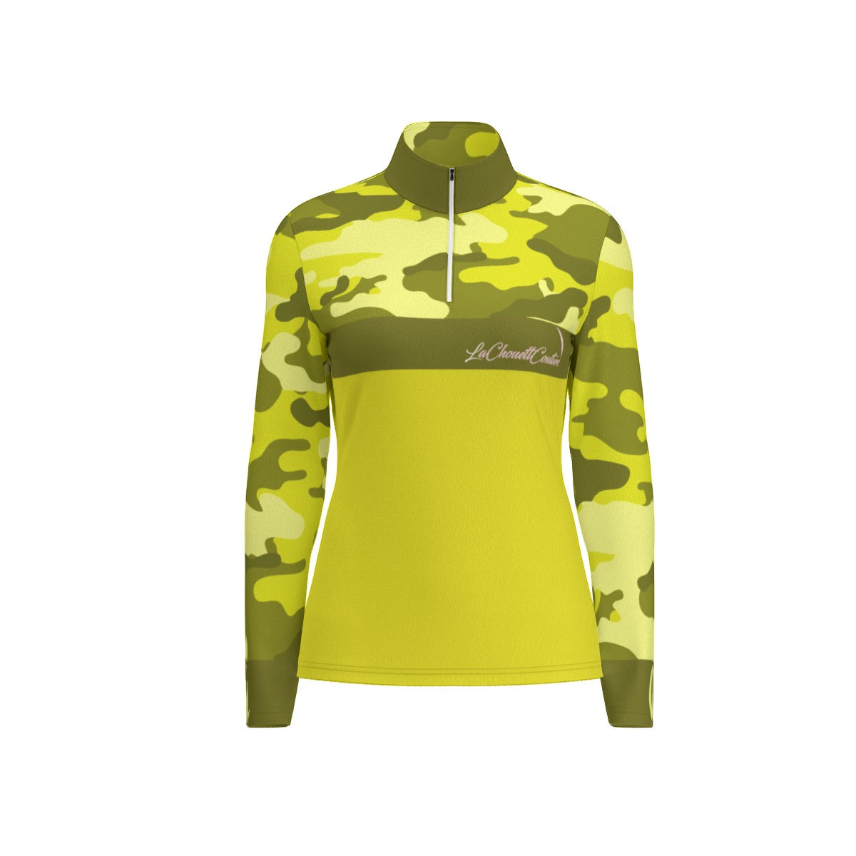 CAMOUFLAGE  YLW Women's Sports Collar Jersey Long Sleeve