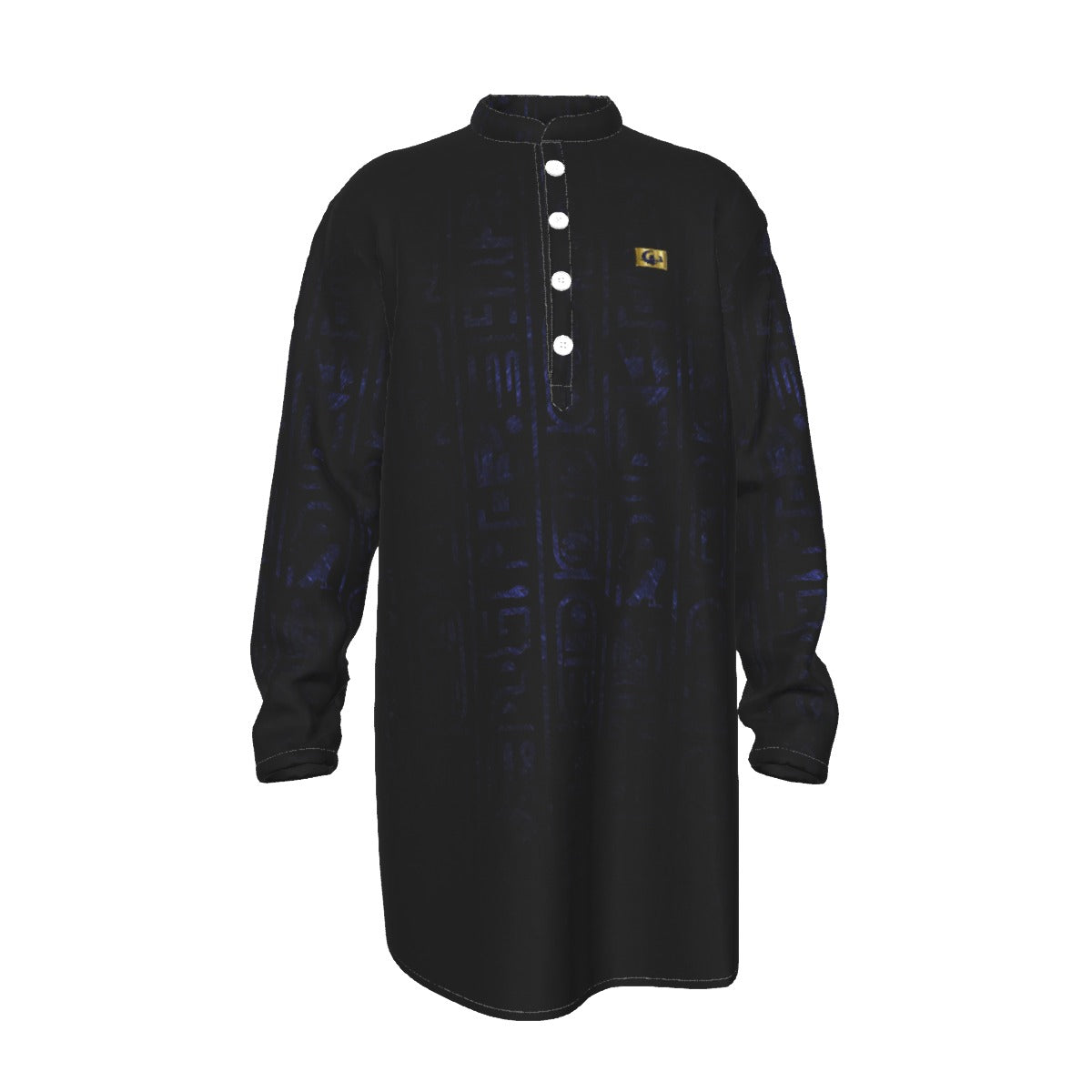 HIEROGLYPH Men's Stand-up Collar Long Shirt