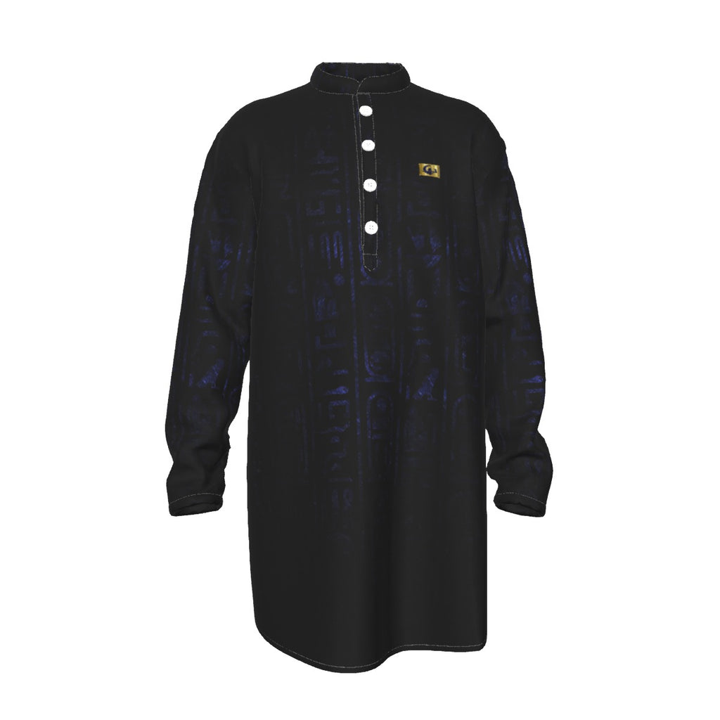 HIEROGLYPH Men's Stand-up Collar Long Shirt