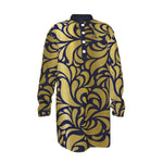 GORGIOUS BLUE Men's Stand-up Collar Long Shirt