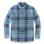 LOS CRIMINALES SKYBLUE Men's Casual  Long Sleeve Shirt Cotton