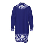 BANDANA SHIKI NAVY Men's Stand-up Collar Long Shirt