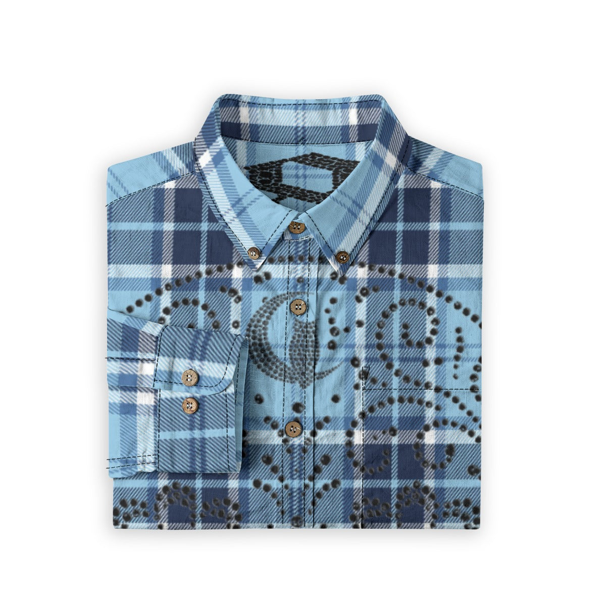 LOS CRIMINALES SKYBLUE Men's Casual  Long Sleeve Shirt Cotton