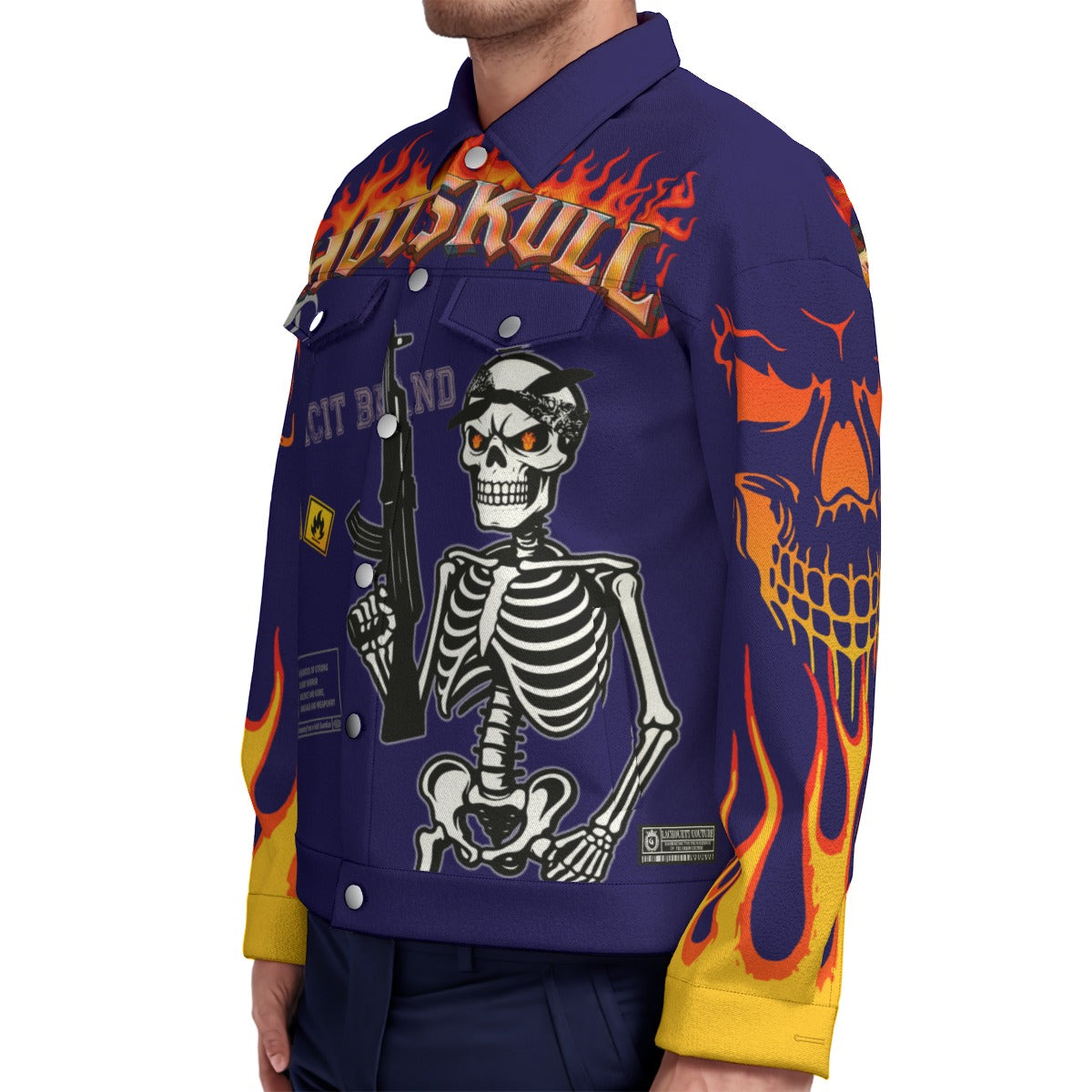 HOTSKULL NAVY Unisex Lapel Jacket