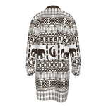 ELEPHANT ORNEMENT Men's Stand-up Collar Long Shirt