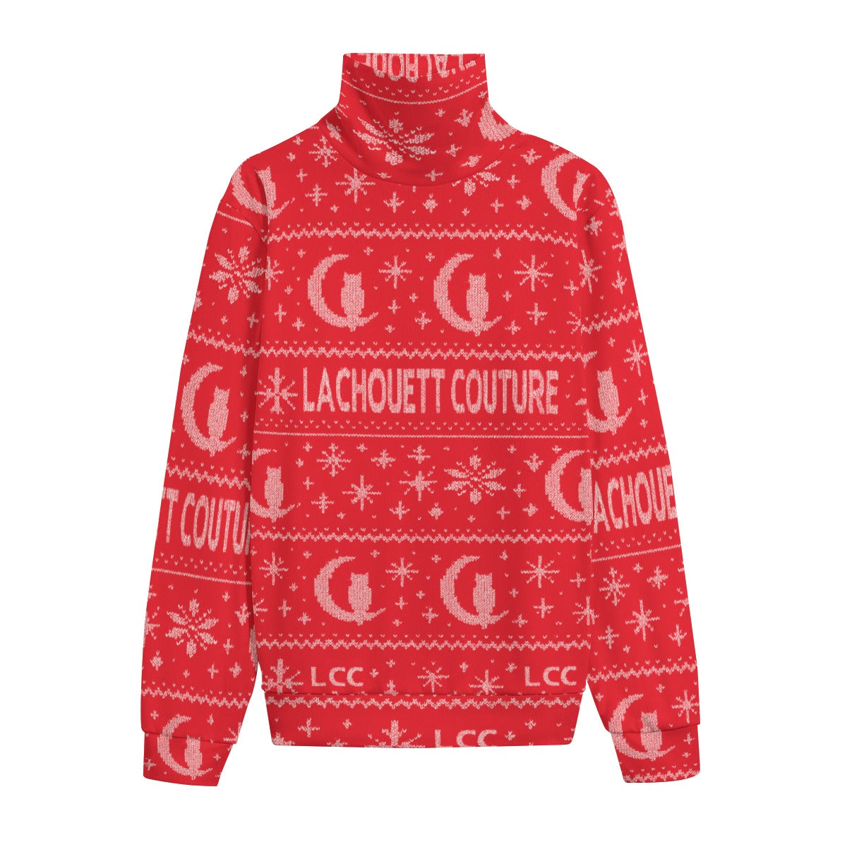 UGLY XMAS RED Unisex Turtleneck Knitted Sweater