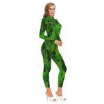 DIASPO CAMOU GREEN Women's Long-sleeved Jumpsuit