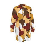 DIASPORA CAMO BOGOLAN Men's Stand-up Collar Long Shirt